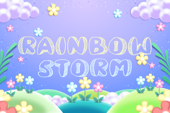 Rainbow Storm Font: A Bubbly Display Typeface for Branding